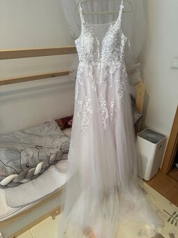 Krasne nové nenosené svadobné biele šaty na ramienka, 36 - 13