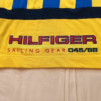 Tommy Hilfiger vintage 90s pruhovaná polokošeľa dlhý rukáv M - 13