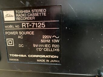 Rádiomagnetofón Toshiba RZ 7125 - TOP ZOSERVISOVANÝ - 13