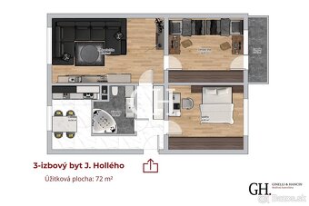 J. HOLLÉHO - 3 izbový byt - Kompletná rekonštrukcia - Zaskle - 13