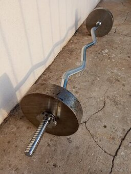 Pochromovaná EZ-činka a Rovná 180cm INSPORTLINE  30kg - NOVÁ - 13