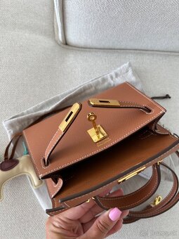 Hermes kelly mini kabelka hnedá - 13