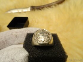 Luxusný Ag 925 strieborný pečatný prsteň-JEDINÝ KUS - 13