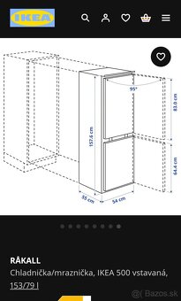 Predám vstavanú chladničku IKEA RAKALL - 13
