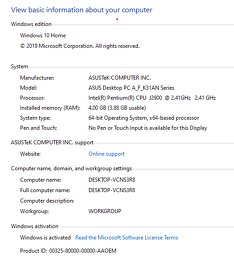 PC zostava ASUS, INTEL PENTIUM J2900, 4 GB ddr3 SO-DIMM, HDD - 13