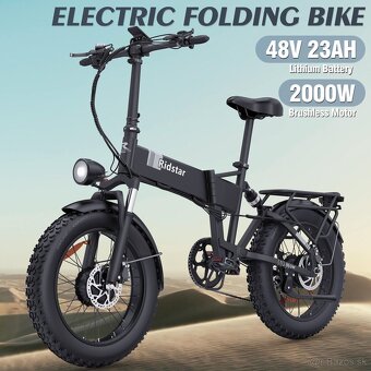 Výkonný skladací fat ebike Ridstar 20x4.0",2x1000W,23Ah,50k - 13