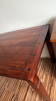 Komoda,jedálenský stôl, zrkadlo set masívneho dreva 240€ - 13