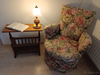 Křeslo masívní rustikální, květy, masív - 13