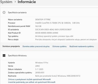 PC CORSAIR, Intel i5-7600K@3,8GHz,GTX 1060, 16GB DDR3, 3xSSD - 13