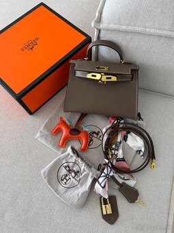 Hermes kelly mini kabelka khaki s krabicou - 13