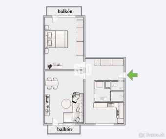 TOP Zariadený 2 izb. byt, balkón - Nábrežie ml., Nitra (Chre - 13