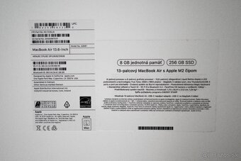 Notebook Apple MacBook Air 13" M2 8× CPU 8× GPU, 16GB, 256G - 13
