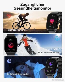 Chytré hodinky P72 – 1,85" - volanie, IP68, čierné - 13