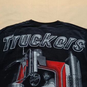 Truckers wolf čierne tričko s veľkou potlačou kamión vlk M - 13