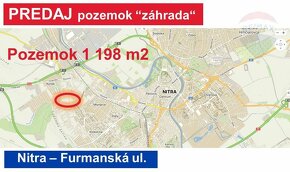 Predaj záhrady 1 198 m2, Furmanská ulica, Nitra. - 13