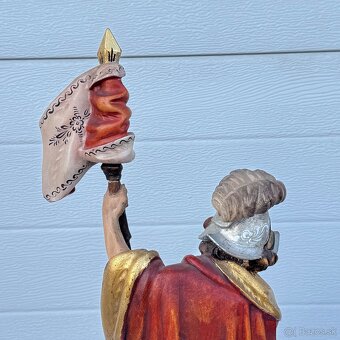 Dřevěná malovaná socha svatý Florián - 13