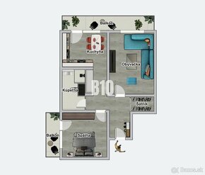 Lúčna ulica- Chrenová- 2x balkón- Zariadený- 2-izbový byt - 13