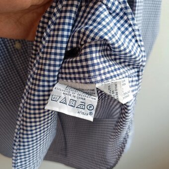 Polo Ralph Lauren modrá kockovaná košeľa s dlhým rukávom XL - 13