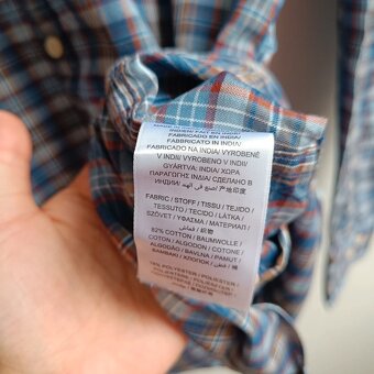 GANT Tech prep modrá károvaná košeľa s dlhým rukávom L - 13