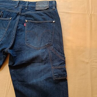 Rare Levis modré rovné džínsy rifle straight jeans 33x34 - 13