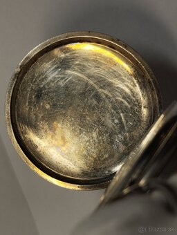 Starožitné pánské tříplášťové celostříbrné kapesní hodinky - 13