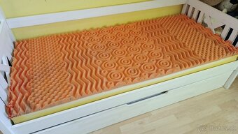 Detská domčeková dvoj-posteľ + rošty + matrace - 13