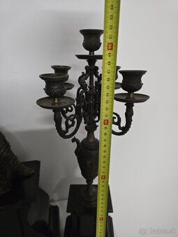 Krbove hodiny a svietniky bronz - 13