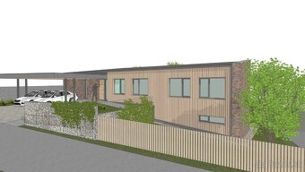 slnečný stavebný pozemok Badín - Na Dielnici s projektom RD - 13