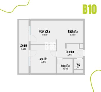 ŠTÝLOVÝ 2 IZBOVÝ BYT S LOGGIOU V PROJEKTE BORY PROMENÁDA - 13