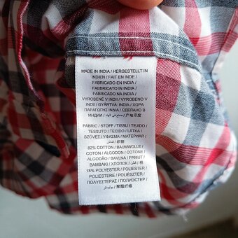 Gant károvaná košeľa s dlhým rukávom červená biela XXL - 13