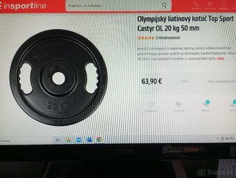 Sada Olympíjskych kotúčov liatina 2x10kg,2x15kg,2x20kg(90)kg - 13