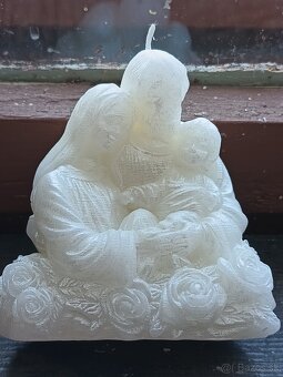 Domáce vyrobené sviečky a kytica - 13