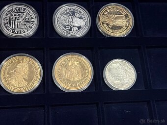 Predám 5x pozlátené a postriebrené mince na foto. - 13