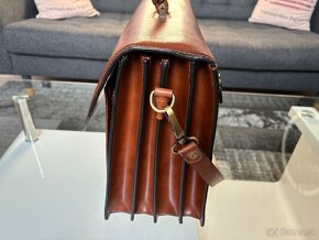 Hnedá kožená taška / aktovka Katana Paris - 13