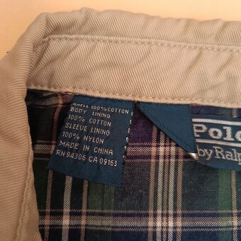 Vintage 90s Polo Ralph Lauren béžová harrington bunda L - 13