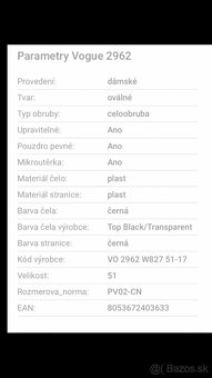 Predám nové dioptrické okuliare - rám VOGUE model 2962 - 13