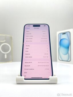 Apple iPhone 15 BLUE 128GB ORIGINÁL STAV+Príslušenstvo - 13