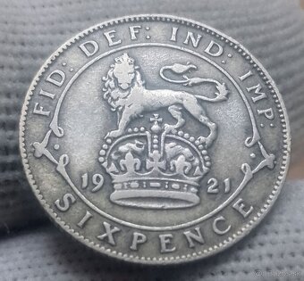 Strieborné 6 pence. - 13