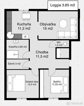Štýlový 3 izbový byt s vlastným dvorom a parkovaním Sečovce - 13
