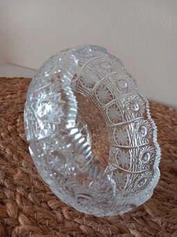 Stará miska na nôžke - brúsený krištáľ Bohemia 11x9x7 cm - 13