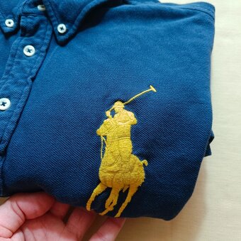 Vintage y2k Ralph Lauren modrá polokošeľa s dlhým rukávom M - 13