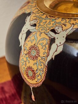 Starožitná stolní lampa s erbem a putti - 13