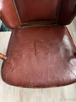 Artifort vintage kožená stolička – originál z 60.–70. rokov, - 13