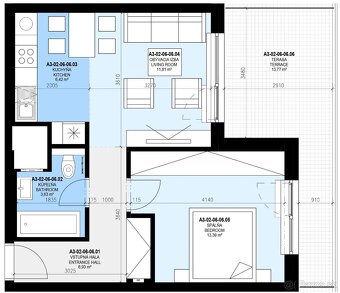 2 izbový byt s terasou a parkingom - 13