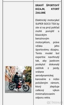 Vmoto SuperSoco TSx E-motorka elektrická bez STK - 13