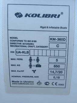 Predám čln KOLIBRI 3,6m + SELVA motor - 13