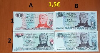 Bankovky 1,5€ - 5€ - 13