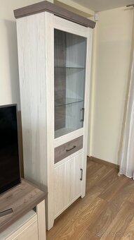 Obývacia stena Cruz, kombi, bielená pínia/šedý dub - 13