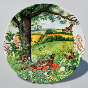 nádherné veľké porcelánové taniere s prírodnou panorámou - 13