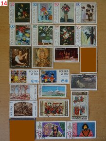 Nádherné poštové známky UMENIE 1 - 13